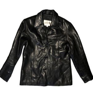 VTG LEATHER BUTTON UP JACKET